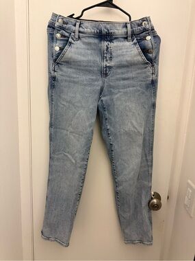 Express Light Blue Jeans with Sailor Buttons